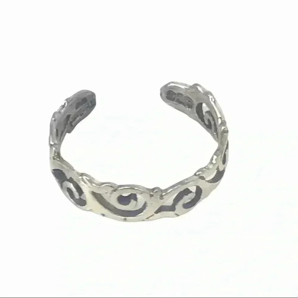 925 TOE RING XS STAMPED STERLING SILVER WAVES IN THE WIND ADJUSTABLE - Picture 13 of 13